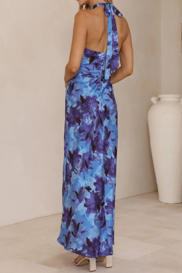 Liana | Floral Halter Maxi Dress