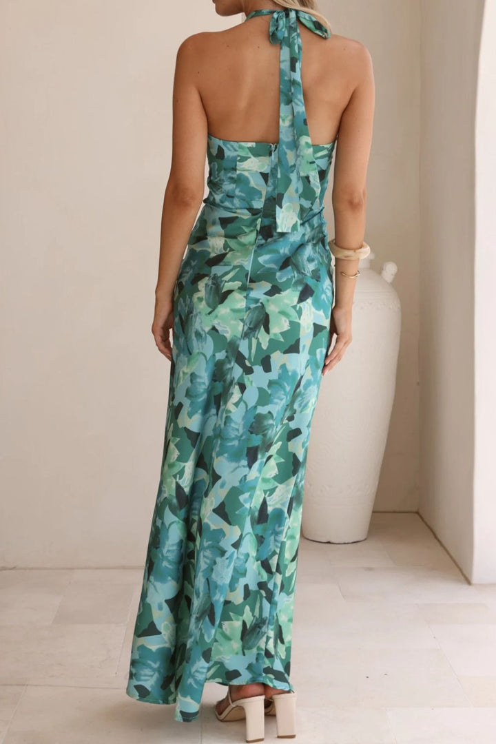 Solmira | Floral Halter Maxi Dress