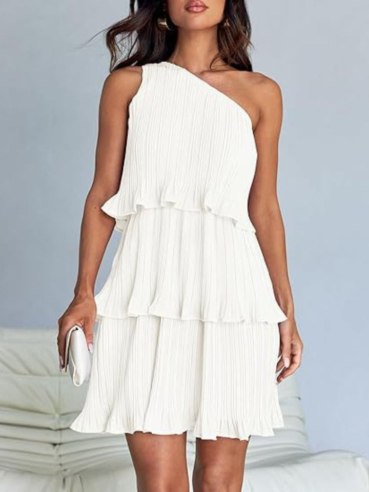 Soréva | One Shoulder Layered Mini Dress