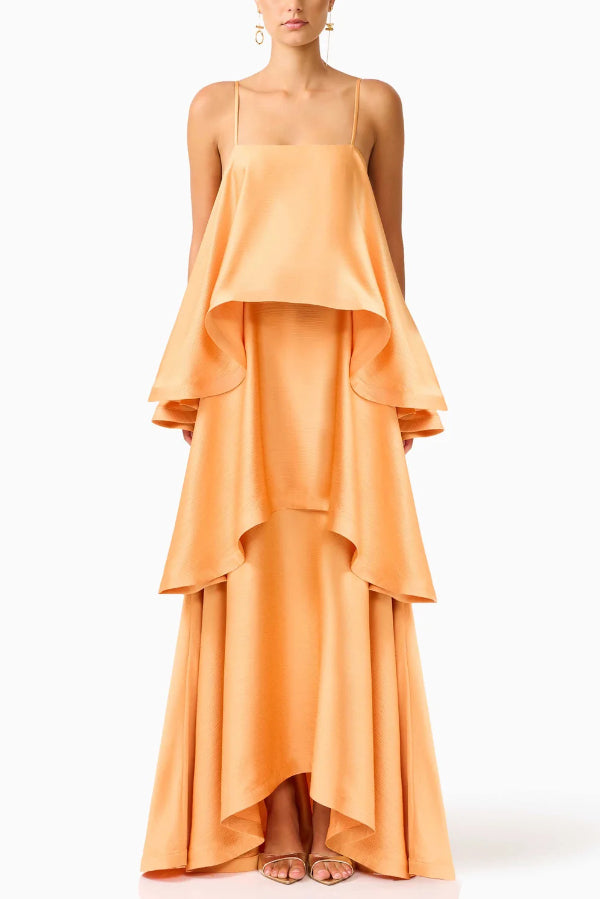 Eloria | Layered Satin Maxi Dress