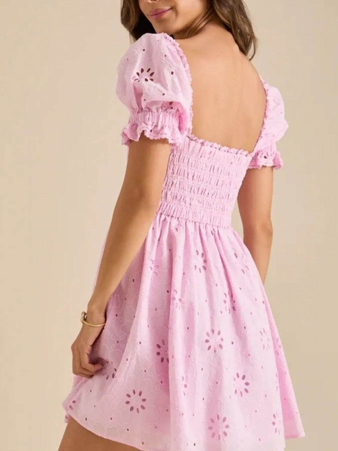 Lunéa | Eyelet Smocked Mini Dress