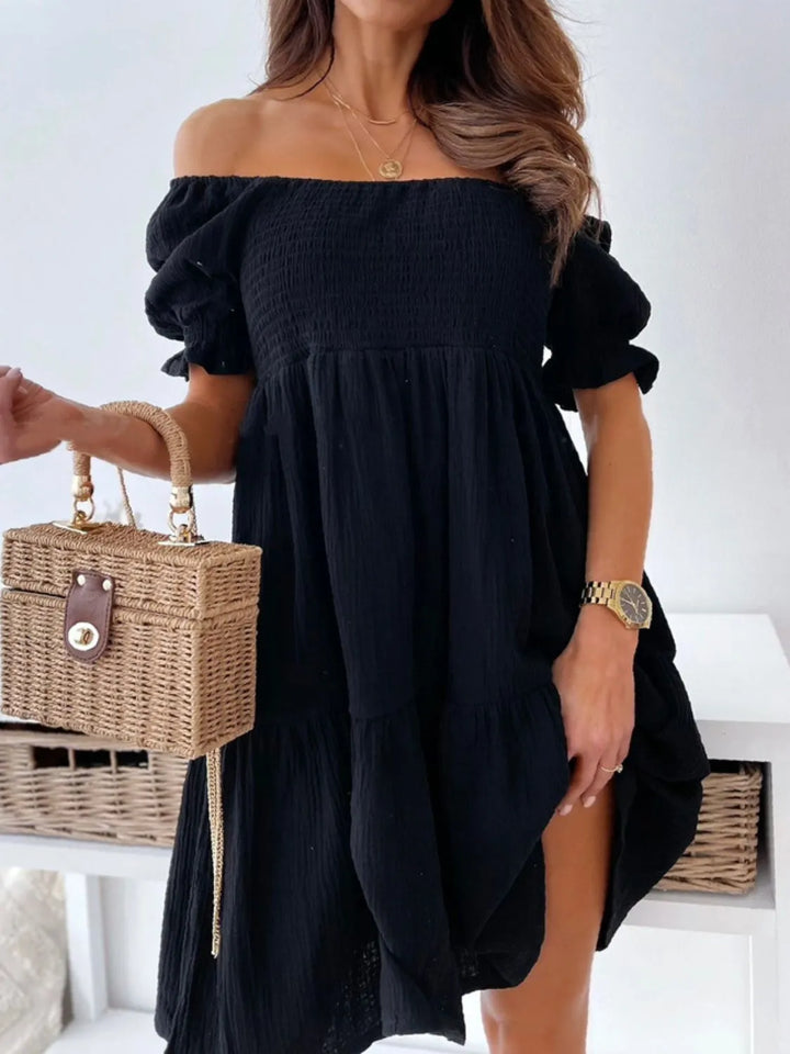 Maerise | Smocked Off-Shoulder Mini Dress
