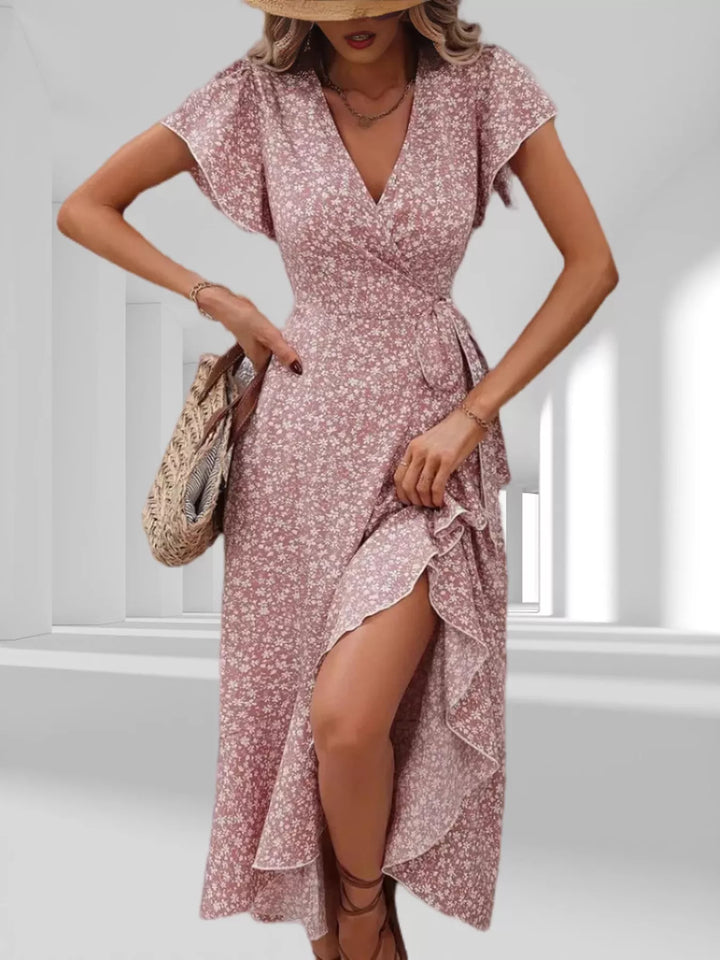 Ashley | Floral Wrap Midi Dress