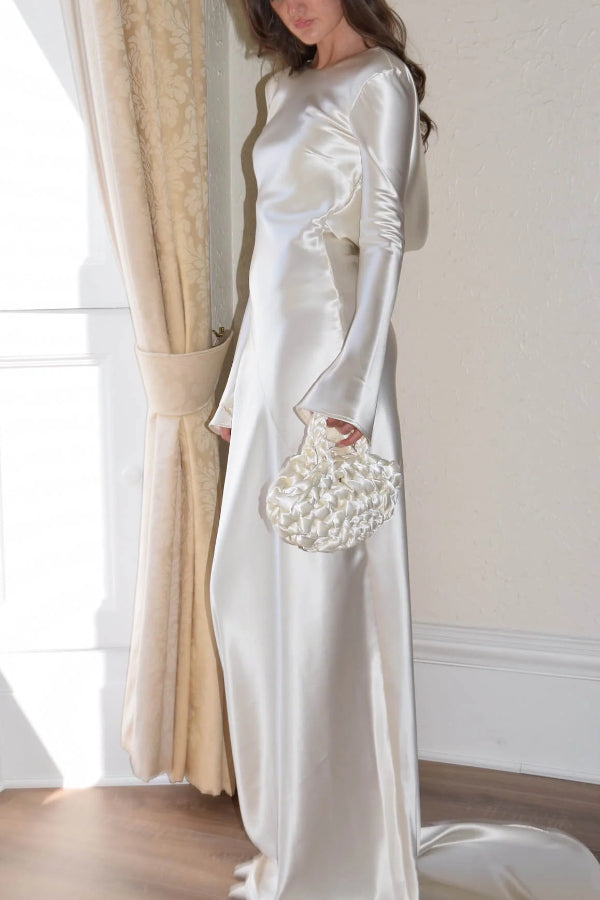 Aveline | Robe maxi sans dos en satin