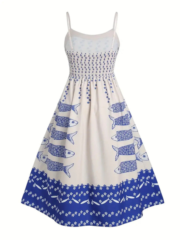 Maréa | Coastal Print Midi Dress
