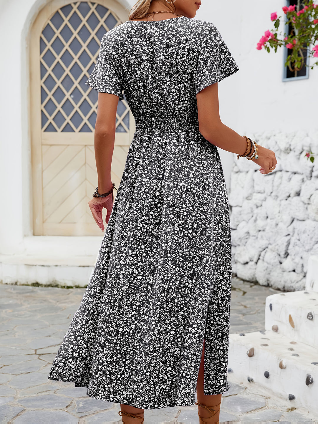 Amara | Robe Maxi Fleurie Fendue