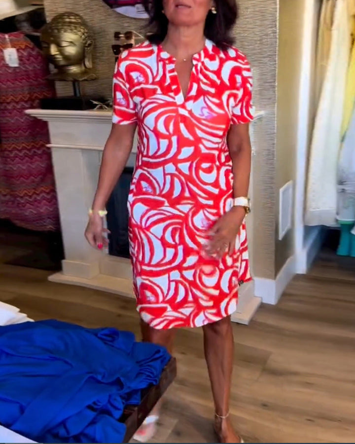 Julia | Printed V-Neck Dress