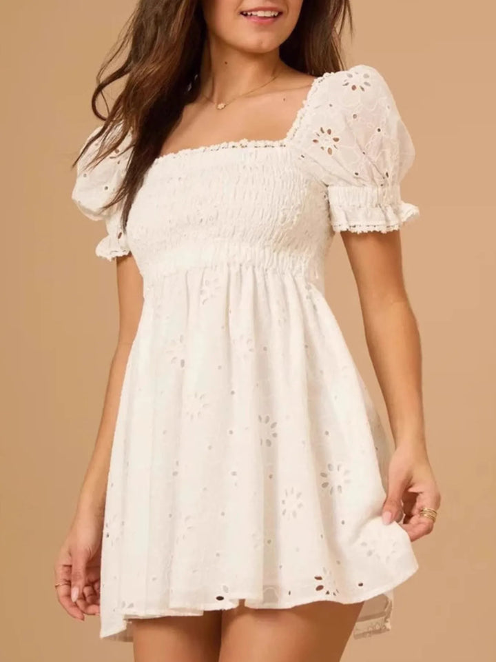 Lunéa | Eyelet Smocked Mini Dress