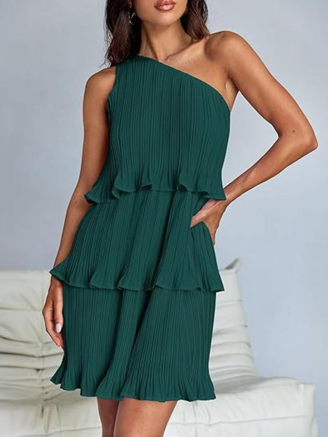 Soréva | One Shoulder Layered Mini Dress