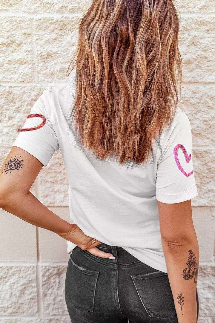 Hailey | Sequin Heart Tee
