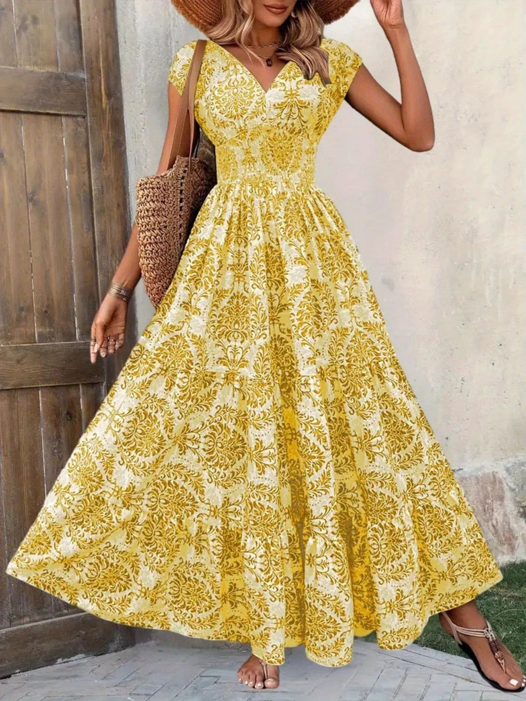 Solara | Printed Tiered Maxi Dress