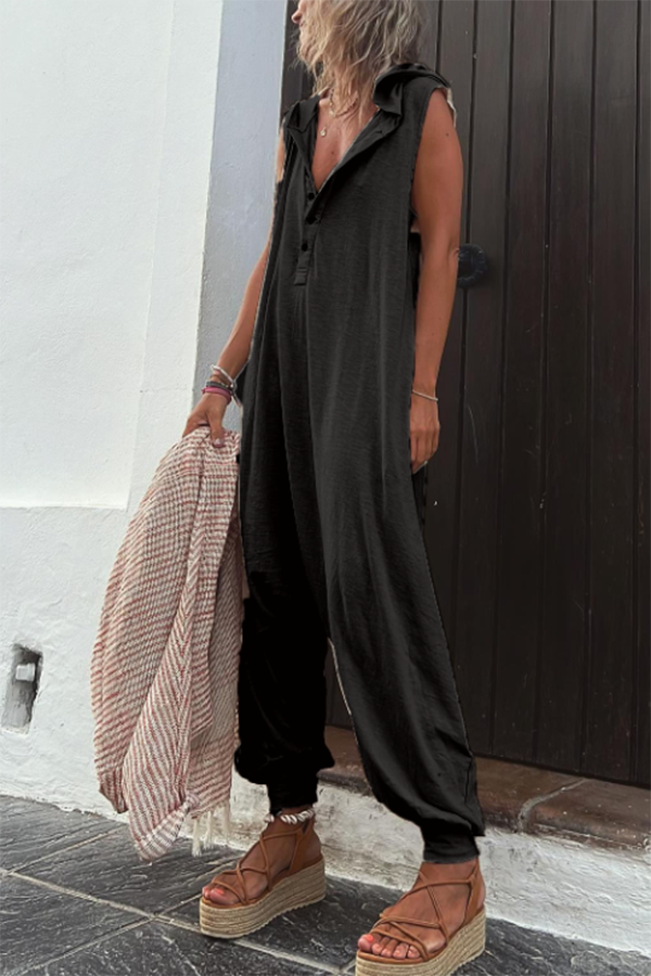 Noreya | Hooded Sleeveless Jumpsuit