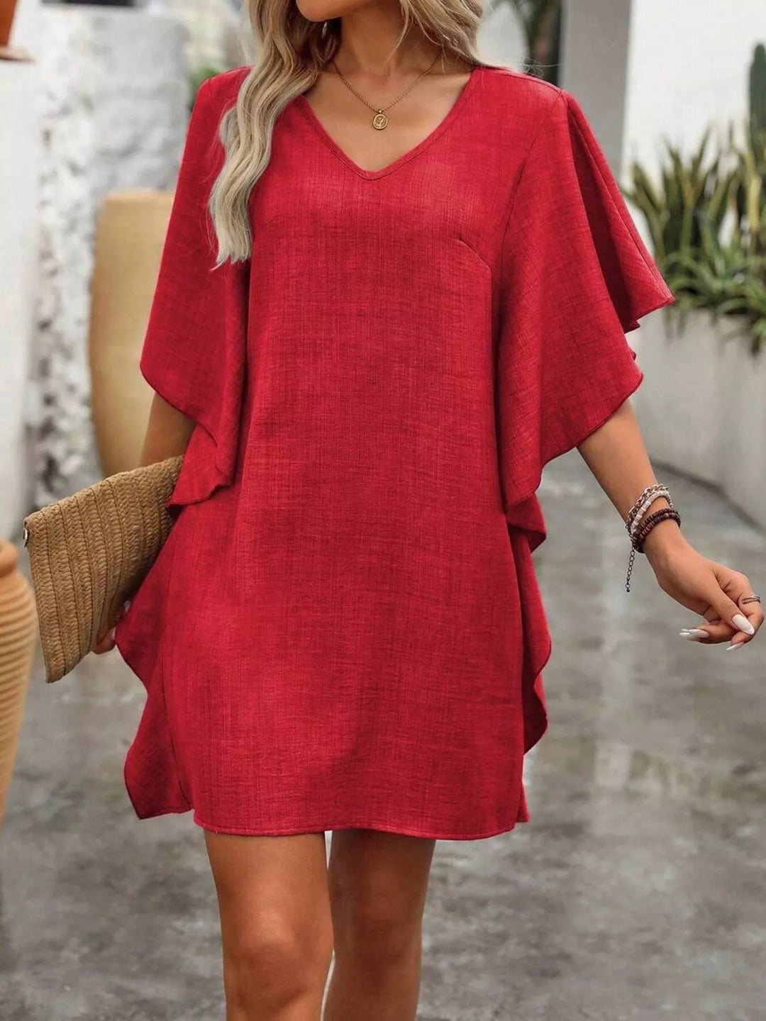 Kelsey | Flutter Sleeve Mini Dress