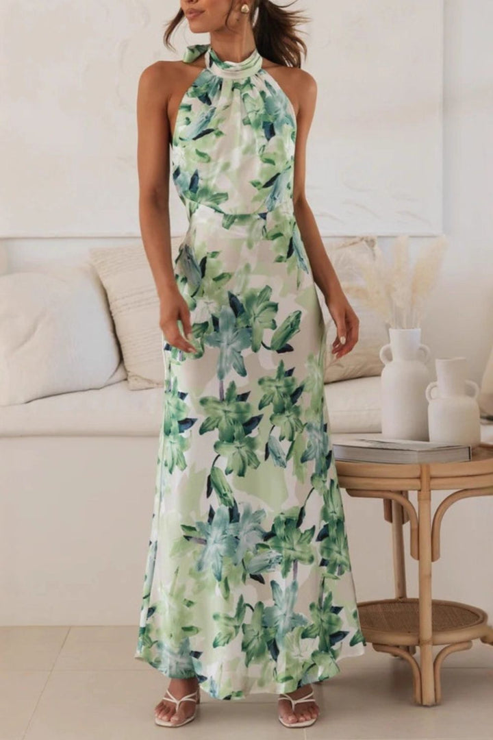 Solmira | Floral Halter Maxi Dress