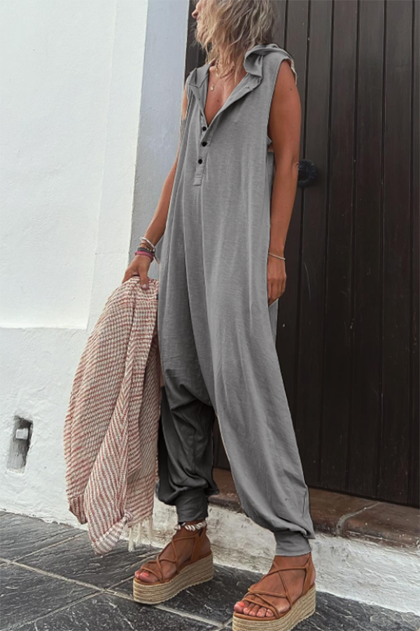 Noreya | Hooded Sleeveless Jumpsuit
