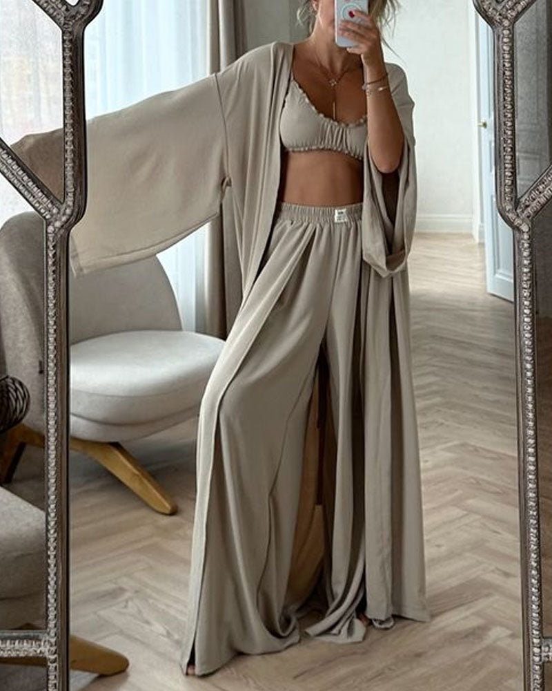 Lissa | Cardigan and Wide-Leg Set