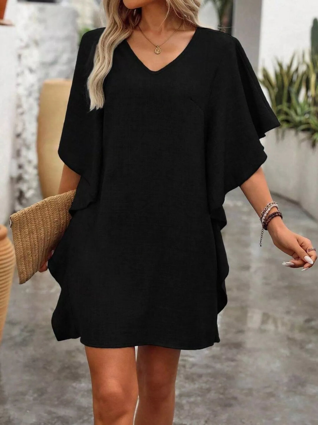 Kelsey | Flutter Sleeve Mini Dress