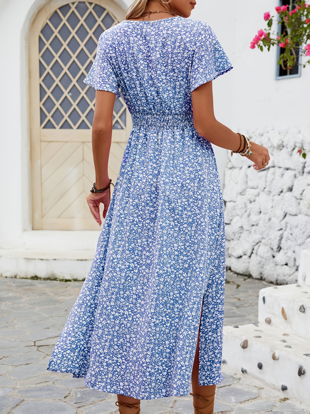 Amara | Robe Maxi Fleurie Fendue