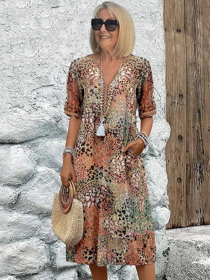 Elowra | Floral Midi Dress
