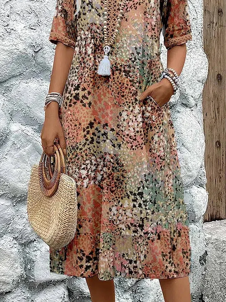 Elowra | Floral Midi Dress