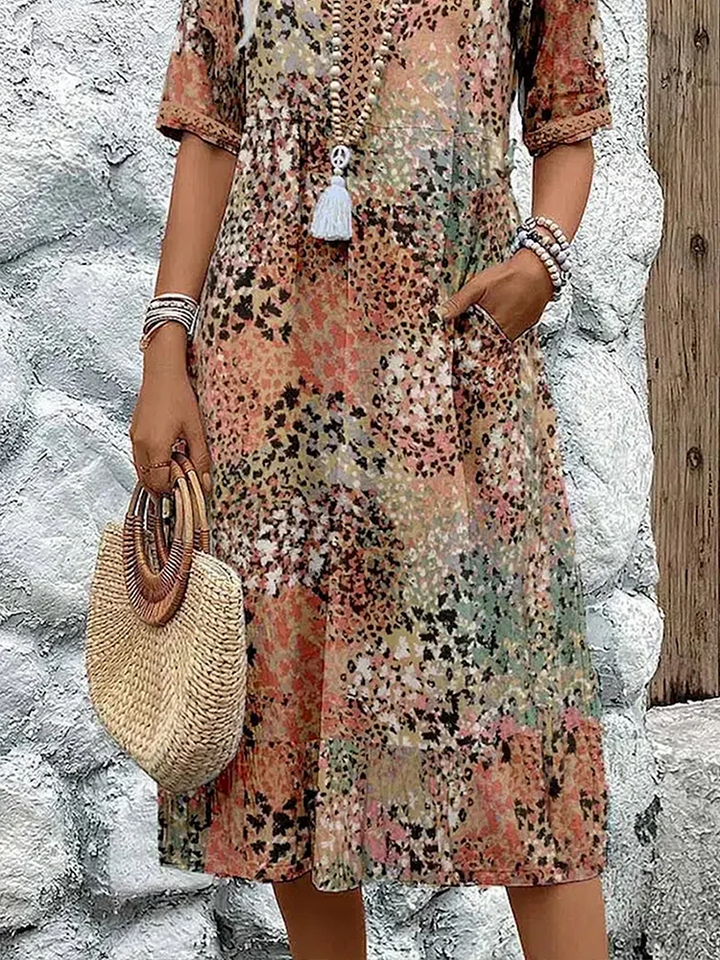 Elowra | Floral Midi Dress