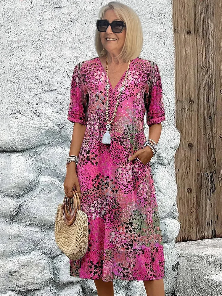 Elowra | Floral Midi Dress