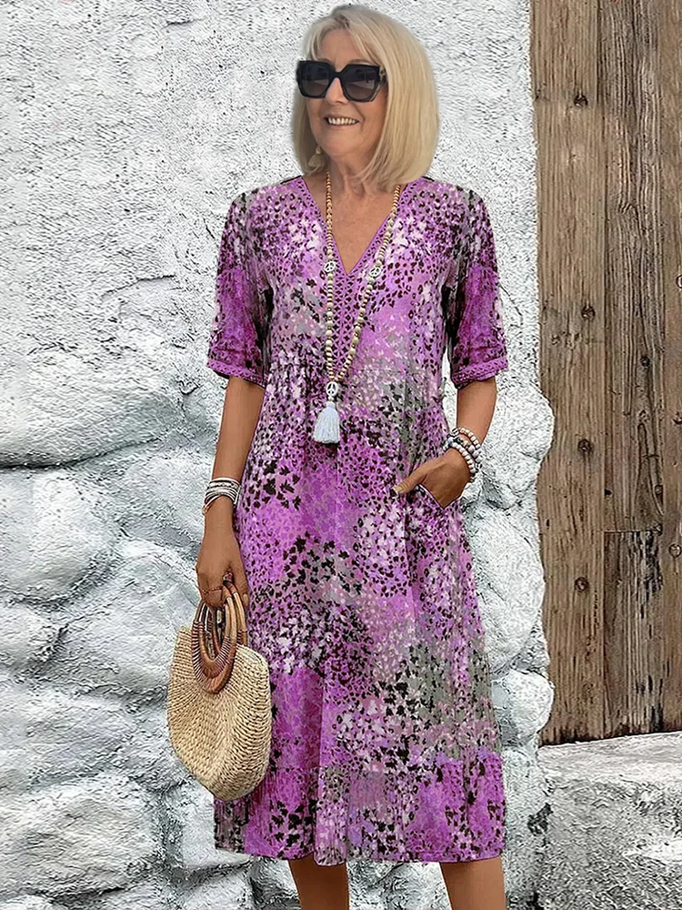Elowra | Floral Midi Dress