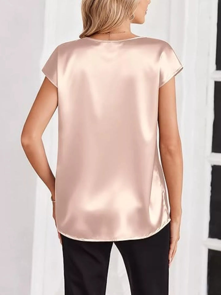 Nicole | Satin V-Neck Blouse