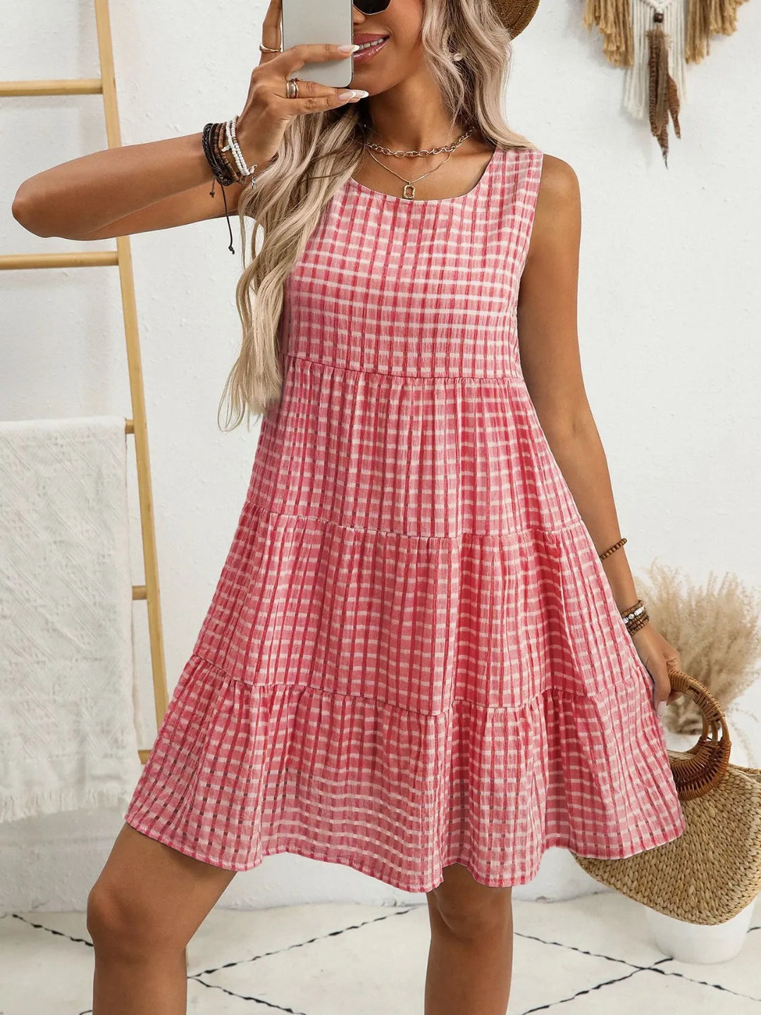 Nolène | Plaid Sleeveless Mini Dress