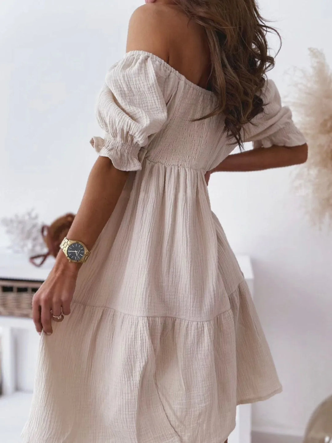 Maerise | Smocked Off-Shoulder Mini Dress