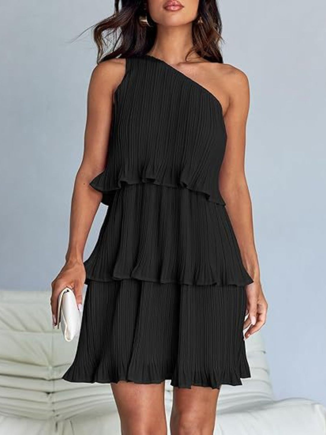 Soréva | One Shoulder Layered Mini Dress