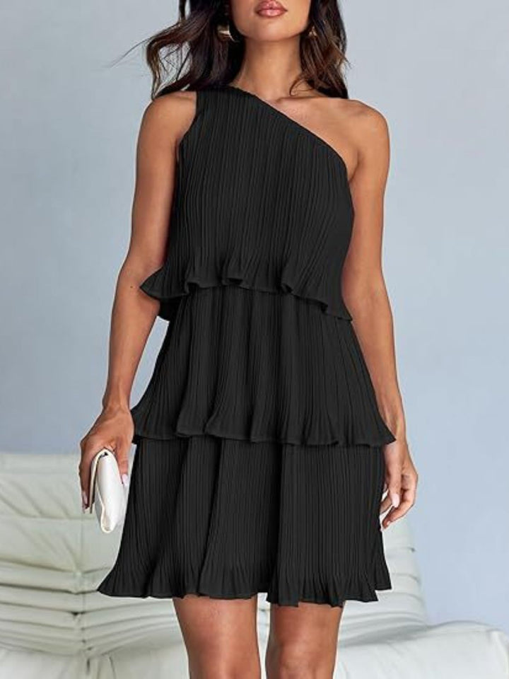 Soréva | One Shoulder Layered Mini Dress