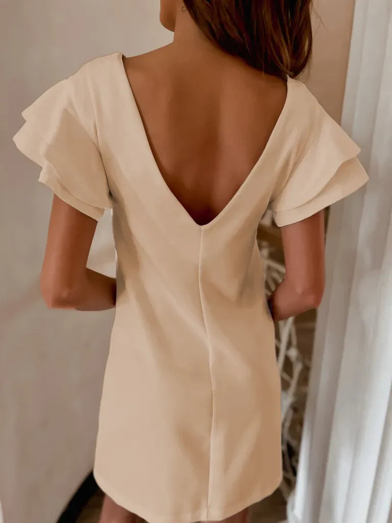 Sorélie | Ruffled Backless Mini Dress