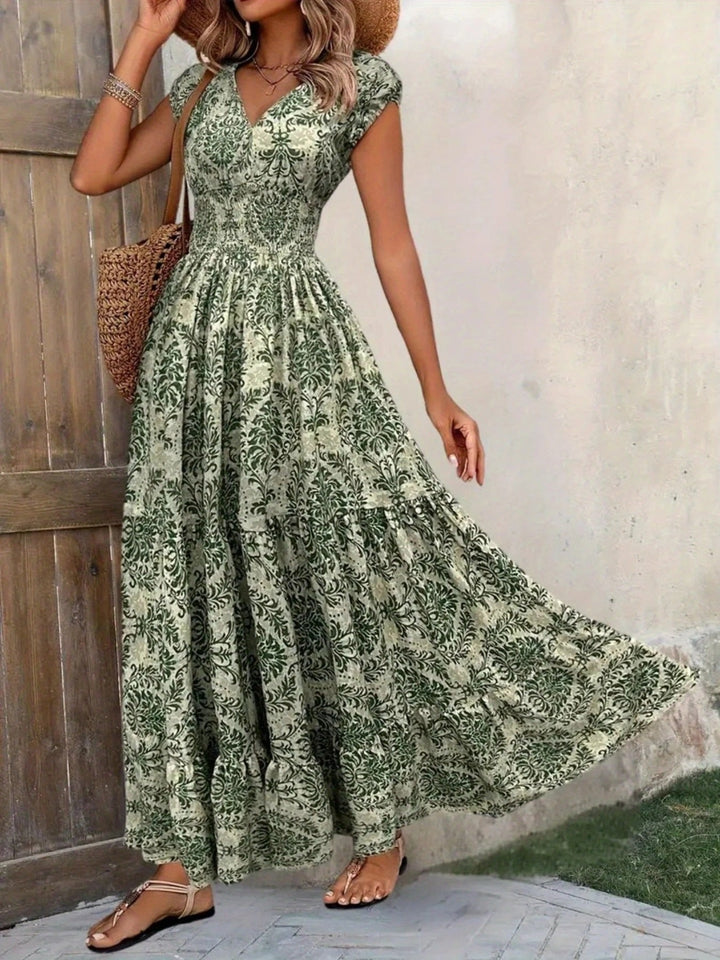 Solara | Printed Tiered Maxi Dress
