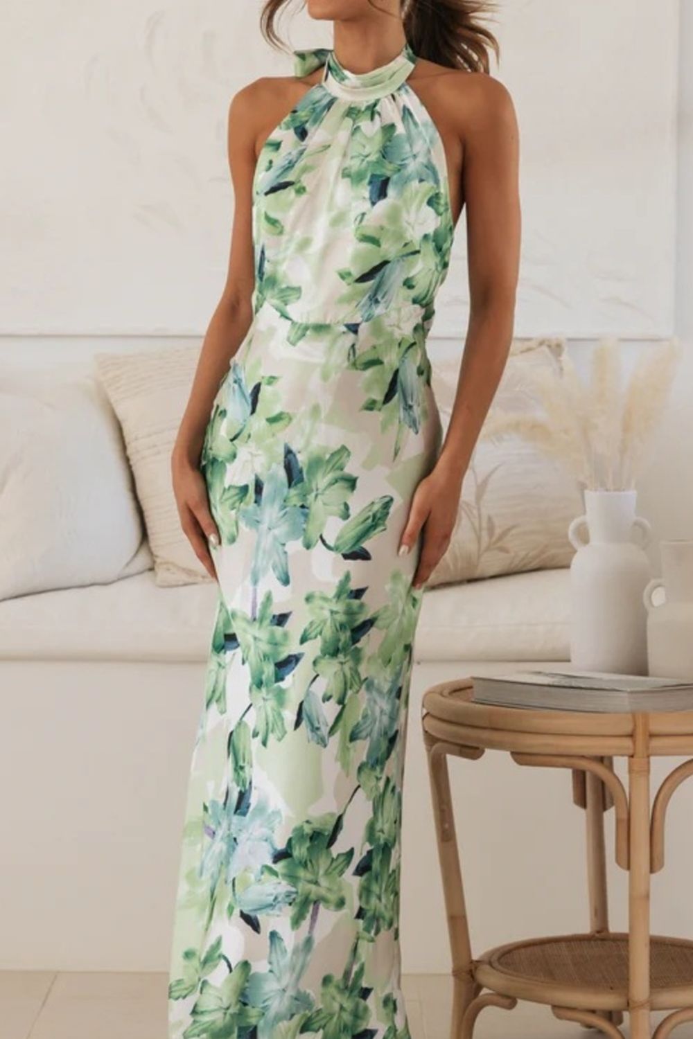 Solmira | Floral Halter Maxi Dress
