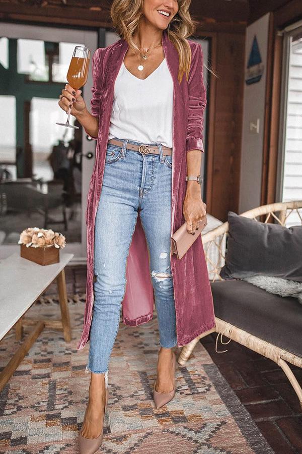 Calyra | Velvet Longline Shirt