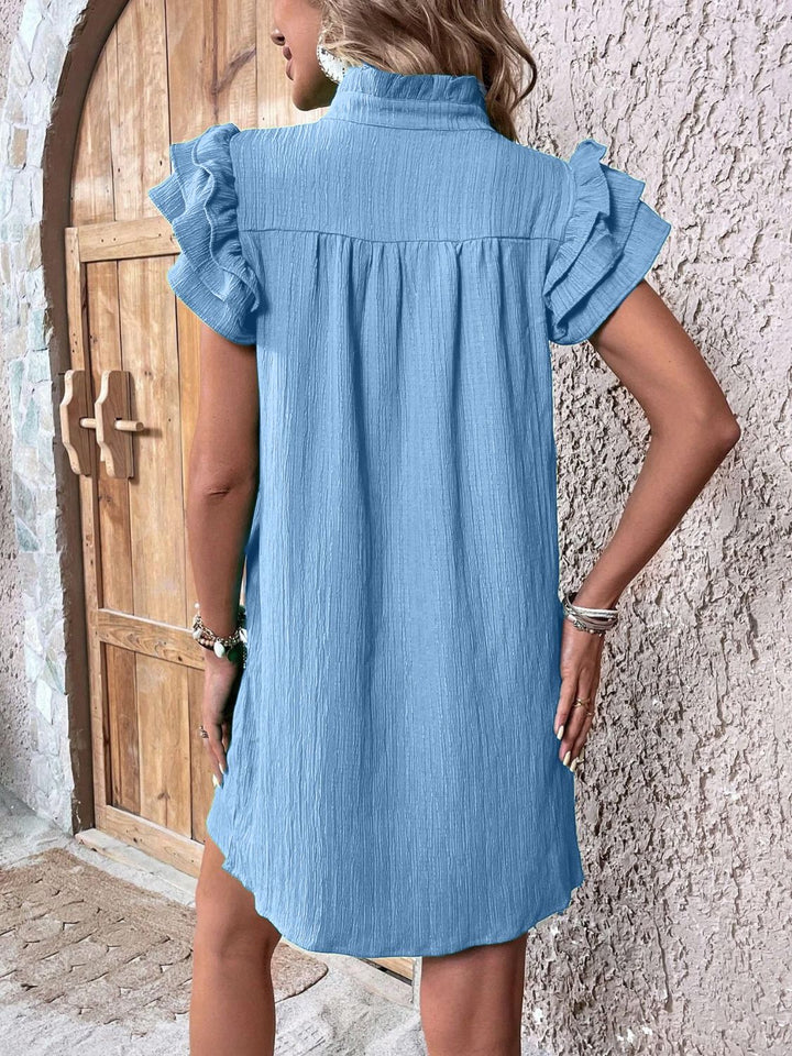 Vaelise | Ruffled Cap Sleeve Mini Dress