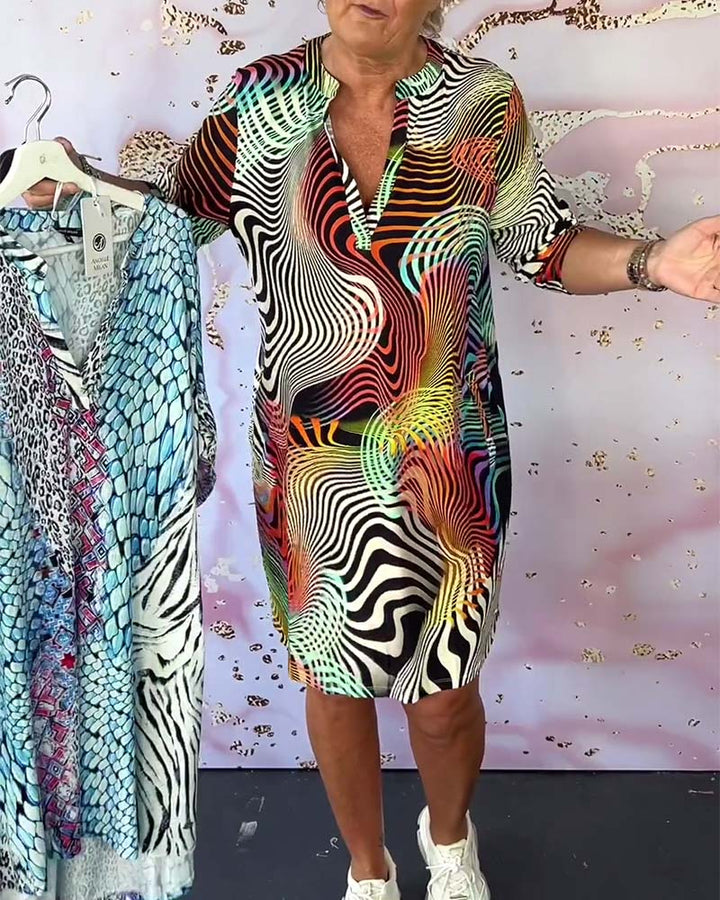 Niana | Printed V-Neck Dress