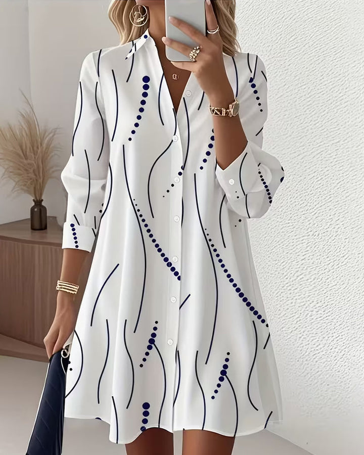 Paige | Wavy Lapel Shirt Dress
