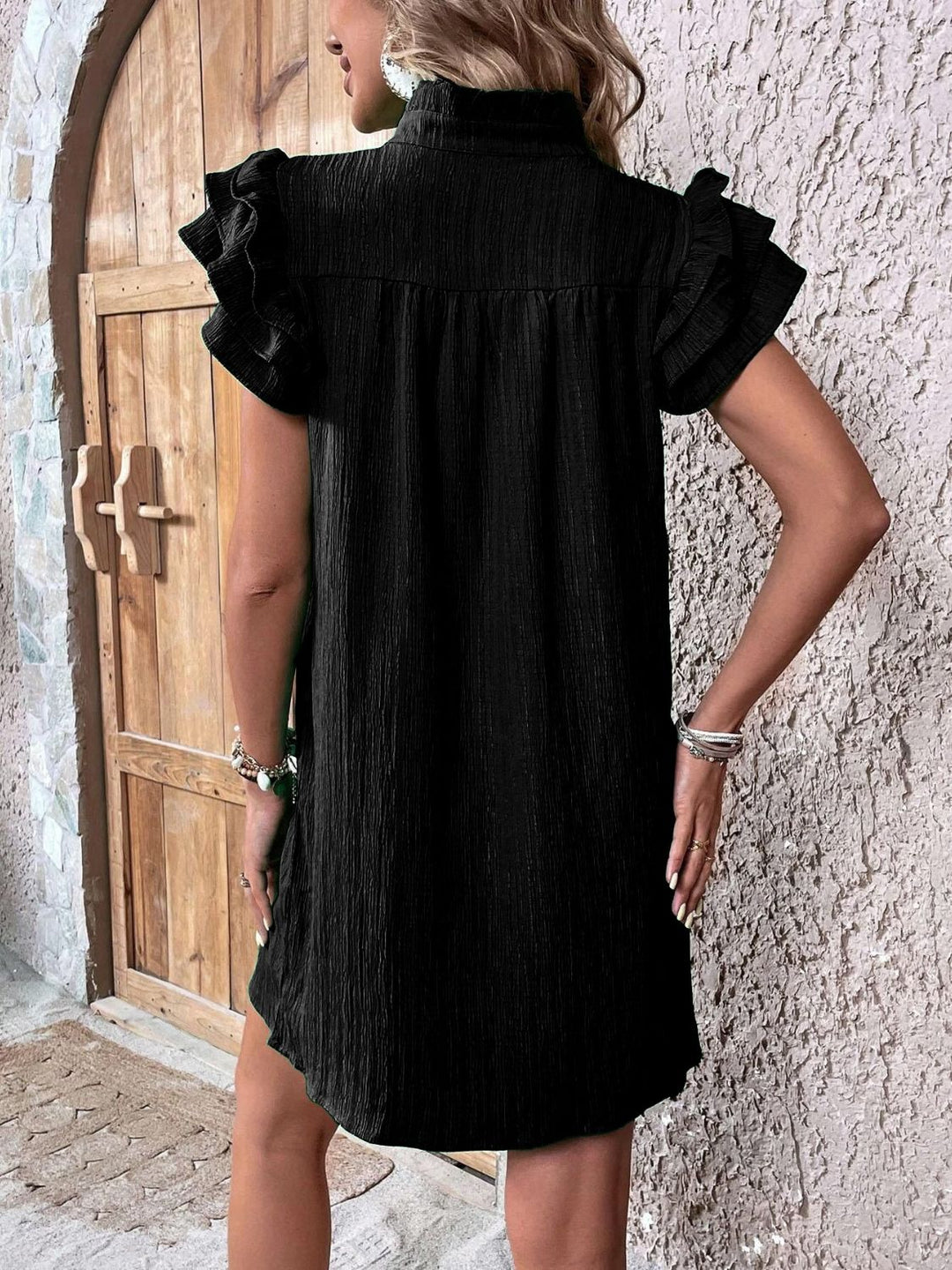 Vaelise | Ruffled Cap Sleeve Mini Dress