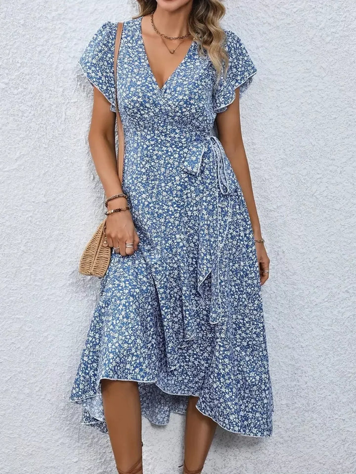 Ashley | Floral Wrap Midi Dress