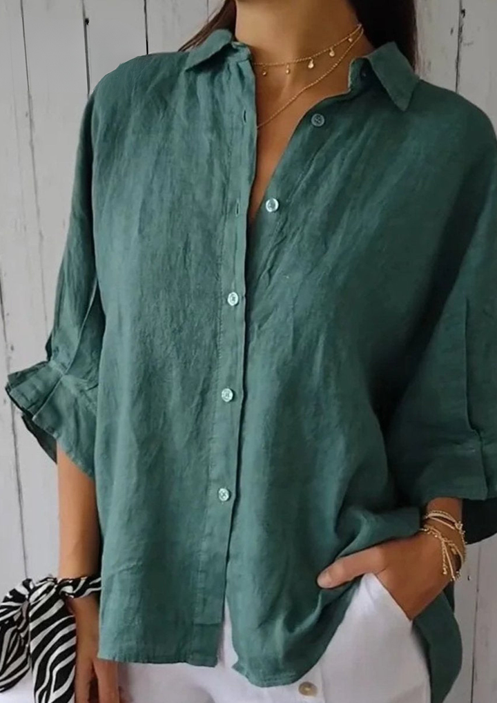 Elodie | Linen Tie-Back Shirt