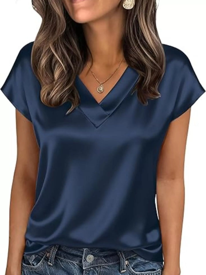 Nicole | Satin V-Neck Blouse