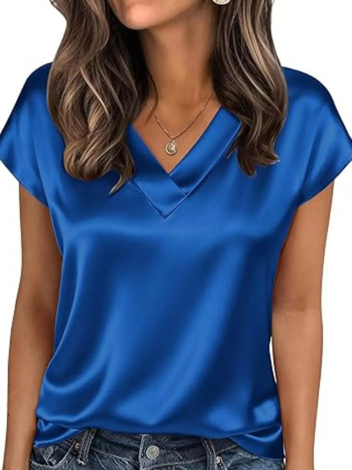 Nicole | Satin V-Neck Blouse