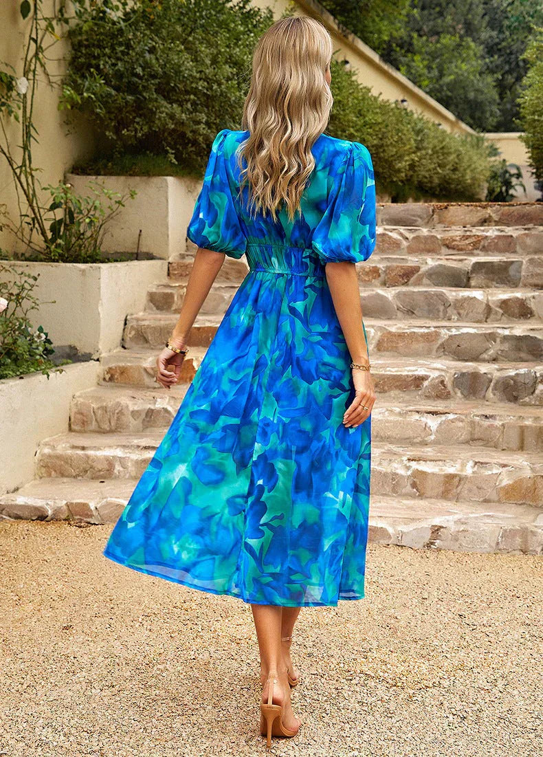Orelie | V Neck Midi Dress
