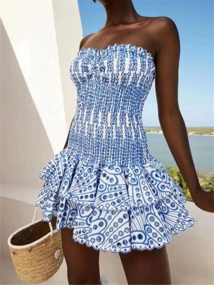 Siana | Smocked Strapless Mini Dress