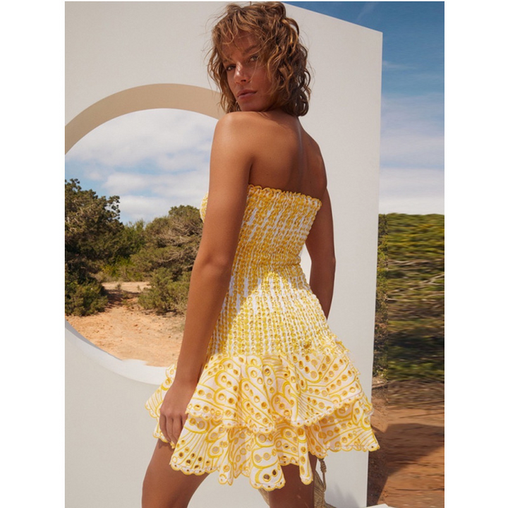 Siana | Smocked Strapless Mini Dress