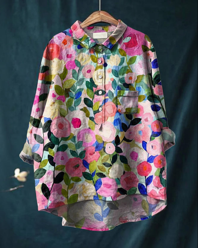 Rosalinn | Floral Linen Shirt
