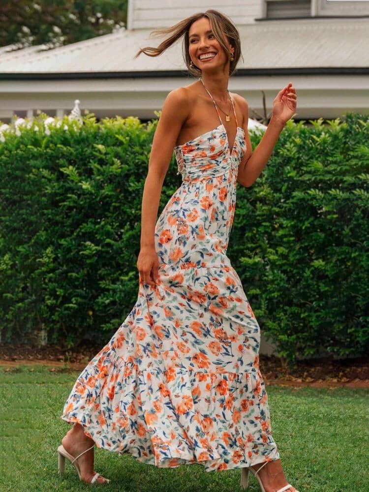 Aline | Robe Maxi Fleurie