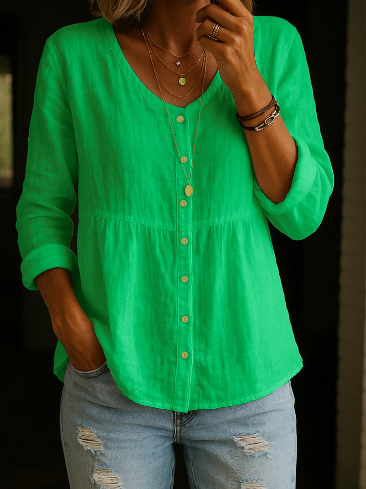 Talia | Cotton Linen Shirt